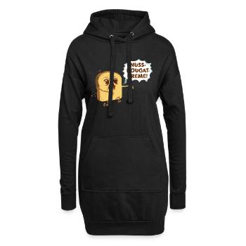 Zombie Toast: Nuss-Nougat-Creme - Hoodie-Kleid - Schwarz - Vorne