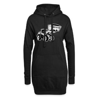 Radlader, Wheel Loader (2 color) - Hoodie-Kleid - Schwarz - Vorne