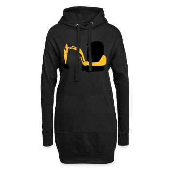 Bagger - Hoodie-Kleid - Schwarz - Vorne