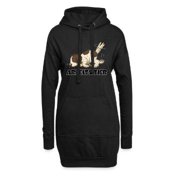 Arbeitstier1 1 - Hoodie-Kleid - Schwarz - Vorne