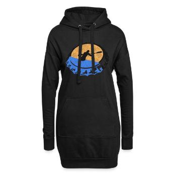 Paddeln - Hoodie-Kleid - Schwarz - Vorne