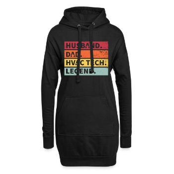 Ehemann Papa Legende Lustiges Geschenk - Hoodie-Kleid - Schwarz - Vorne