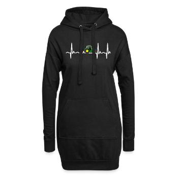 Tractor Heartbeat Farm Tractor Farm Gift - Hoodie-Kleid - Schwarz - Vorne