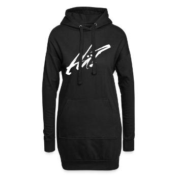 Hä? Lustiger Spruch Geschenkidee - Hoodie-Kleid - Schwarz - Vorne