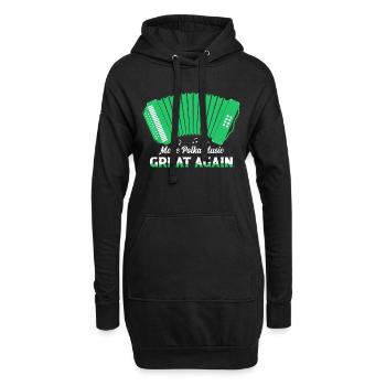 Make Polka Music Great Again Music Accordion - Hoodie-Kleid - Schwarz - Vorne