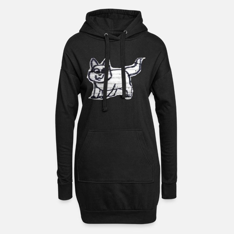 TOMZOFF Graffiti Cat - Hoodie-Kleid - Schwarz