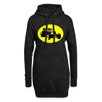 Auto - Hoodie-Kleid - Schwarz - Vorne