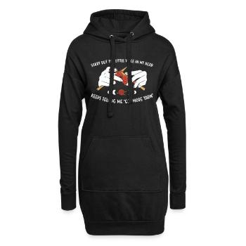 La petite voix n'arrête pas de me dire "Obtenez plus de fil" - Sweat-shirt à capuche long Femme - noir - Devant