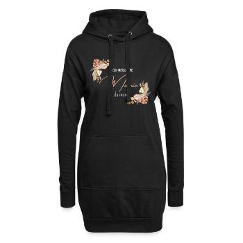 élu meilleure mamie du monde - Sweat-shirt à capuche long Femme - noir - Devant
