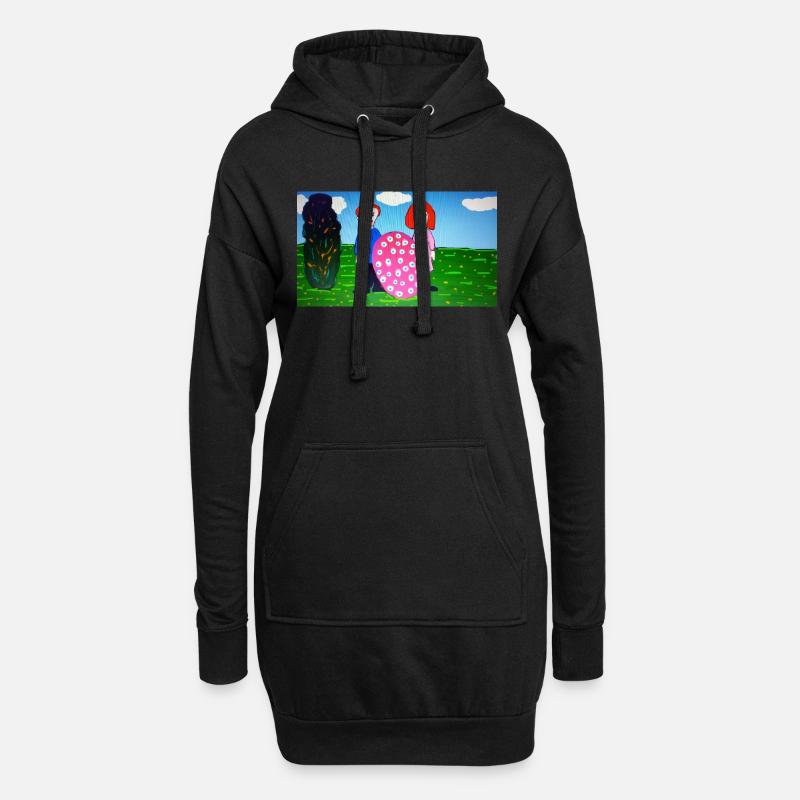 Vater, Mutter und Ei - Hoodie-Kleid - Schwarz