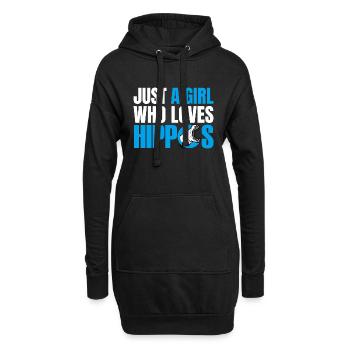 JUSTE UNE FILLE QUI AIME LES HIPPOPOTAMES - Sweat-shirt à capuche long Femme - noir - Devant