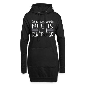 carpenter joke hearbeat chainsaw carpenter - Hoodie-Kleid - Schwarz - Vorne