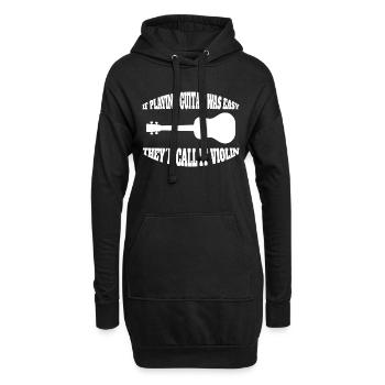Gitarrist Musik Gitarristin Musiker Band Gitarre - Hoodie-Kleid - Schwarz - Vorne