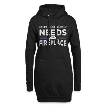 un charpentier prière tshirts papa arboriculteurs bois - Sweat-shirt à capuche long Femme - noir - Devant