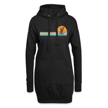 Friseur Geschenk Retro Cool Vintage - Hoodie-Kleid - Schwarz - Vorne