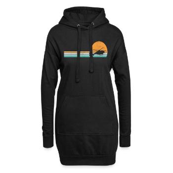Hubschrauber Retro Vintage - Hoodie-Kleid - Schwarz - Vorne