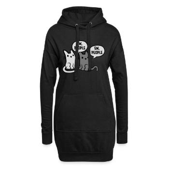 Drôles de chats ew people - Sweat-shirt à capuche long Femme - noir - Devant