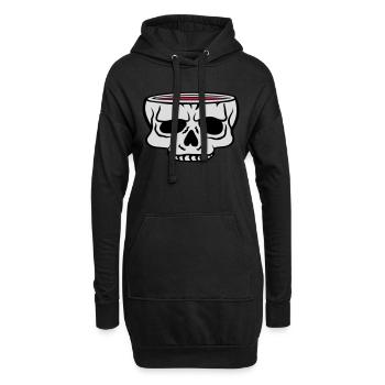Cartoon Skull Cup Horreur - Sweat-shirt à capuche long Femme - noir - Devant