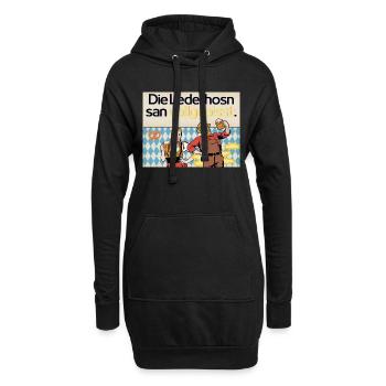 Die Lederhosn san vollgepisst. - Hoodie-Kleid - Schwarz - Vorne
