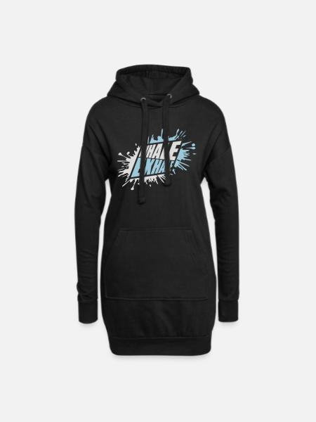 inhale exhale yoga Zitat - Hoodie-Kleid - Schwarz