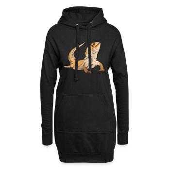 Bartagame Eidechse Reptil Herpetologe - Hoodie-Kleid - Schwarz - Vorne