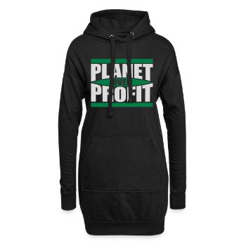 planet over profit Zitat - Hoodie-Kleid - Schwarz - Vorne