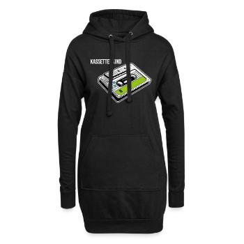 Kassettenkind - Hoodie-Kleid - Schwarz - Vorne