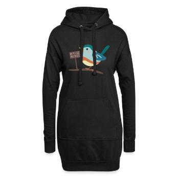Dicker Vogel - Hoodie-Kleid - Schwarz - Vorne