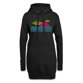 Donnez à votre tenue une invasion rétro d’OVNI - Sweat-shirt à capuche long Femme - noir - Devant