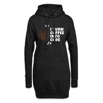 I turn coffee into code Programmierer Entwickler - Hoodie-Kleid - Schwarz - Vorne