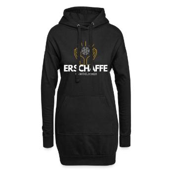 Erschaffe unmögliches - Hoodie-Kleid - Schwarz - Vorne