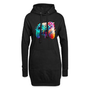 Neon Gaming Controller / Kontroller - Hoodie-Kleid - Schwarz - Vorne