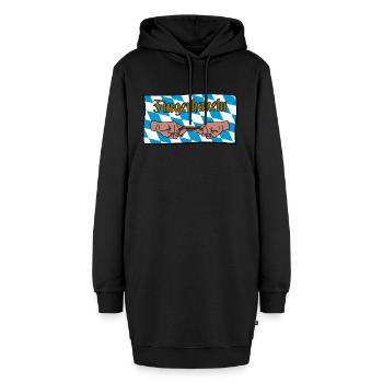 Fingerhakeln V2 - Hoodie-Kleid - Schwarz - Vorne - AI Model Female 172 light (172cm)