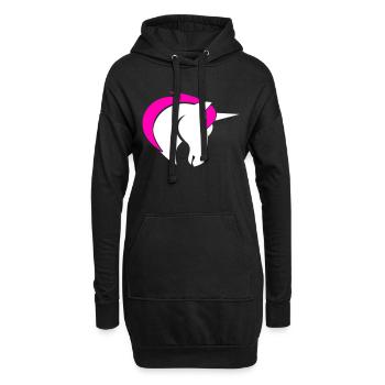 Licorne bicolore - Sweat-shirt à capuche long Femme - noir - Devant