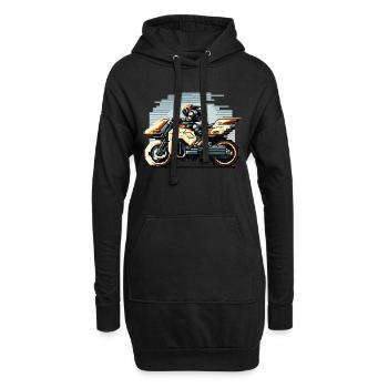 Moto à la Science Fiction en 8 Bit Artwork - Sweat-shirt à capuche long Femme - noir - Devant
