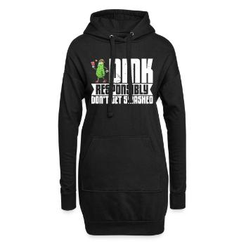 Pickelball Pickle Schläger Gurke Geschenk - Hoodie-Kleid - Schwarz - Vorne