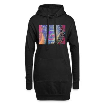 Art numérique « mange ma langue » TTT - Sweat-shirt à capuche long Femme - noir - Devant