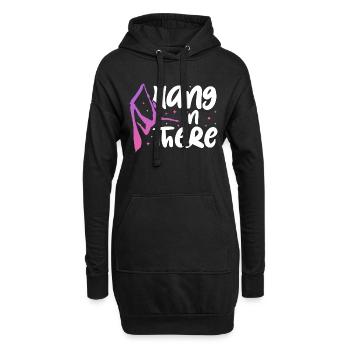 Hang in there - Hoodie-Kleid - Schwarz - Vorne