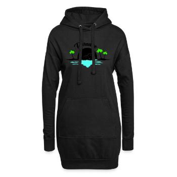 sunset delfine - Hoodie-Kleid - Schwarz - Vorne