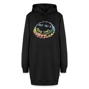 out for a good time - Hoodie-Kleid - Schwarz - Vorne