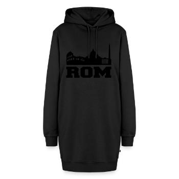 Rom Design/ Stadt Design - Hoodie-Kleid - Schwarz - Vorne - AI Model Female 172 light (172cm)