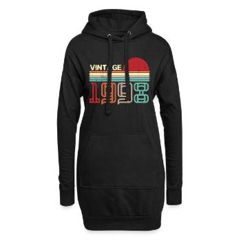Vintage 1998 Anniversaire rétro sunset design - Sweat-shirt à capuche long Femme - noir - Devant