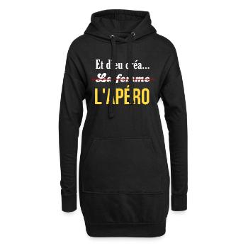 Et Dieu créa l'Apéro - Humour Apéritif été drole - Sweat-shirt à capuche long Femme - noir - Devant