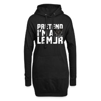 Pretend I'm a lemur Primat Madagaskar - Hoodie-Kleid - Schwarz - Vorne