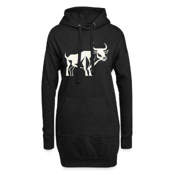 Stier-Wächter - Hoodie-Kleid - Schwarz - Vorne