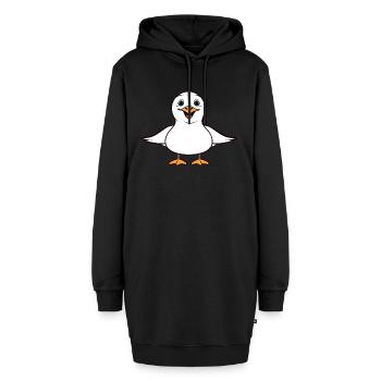Humour petit mouette - Sweat-shirt à capuche long Femme - noir - Devant