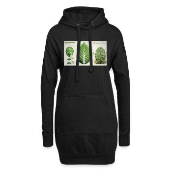 Botanical Tree - Hoodie-Kleid - Schwarz - Vorne