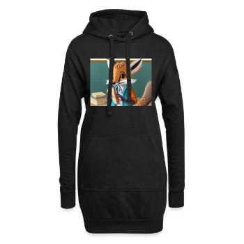mignon petit renard démoniaque vie quotidienne – déjeuner - Sweat-shirt à capuche long Femme - noir - Devant