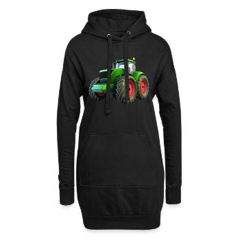 Neuer großer Traktor mit roten Felgen - Hoodie-Kleid - Schwarz - Vorne