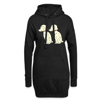 Double dalmate - Sweat-shirt à capuche long Femme - noir - Devant